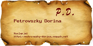 Petrovszky Dorina névjegykártya